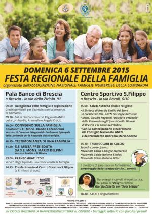 DOMENICA 6 SETTEMBRE A BRESCIA SINDACI IN CAMPO CON L’ASSOCIAZIONE FAMIGLIE NUMEROSE E NAZIONALE ITALIANA ATTORI